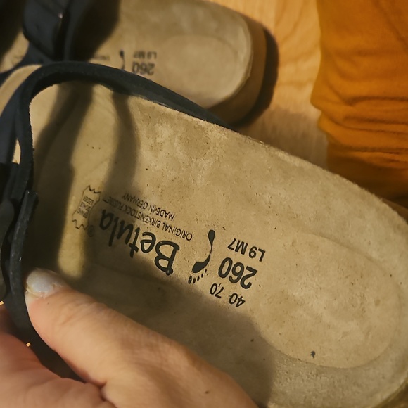 Birkenstock Arizona Navy Nubuck Leather 2-Strap Sandals - Picture 2 of 5